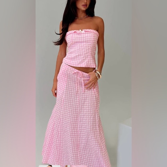 Princess Polly Pink Gingham Skirt Set - Picture 1 of 4